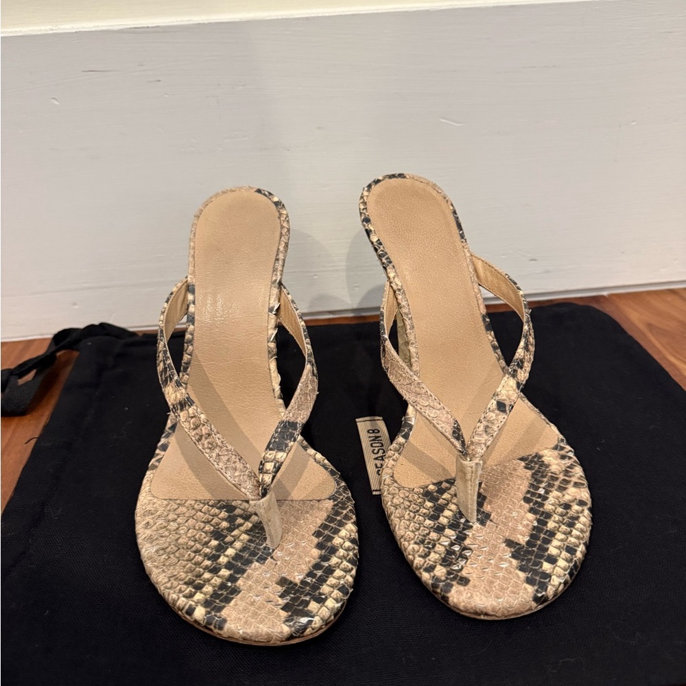 Yeezy Beige Snakeskin Heeled Sandals Size 37